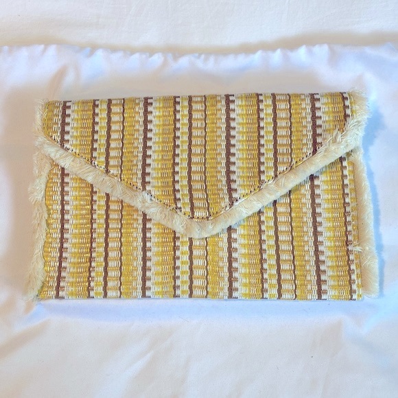 Boho Style Woven Striped Envelope Clutch - Picture 1 of 6